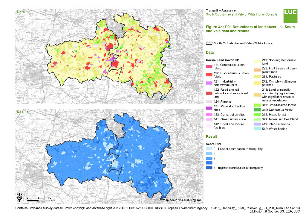 Figure 3.1: P01 Naturalness of land cover - all South and Vale data and results