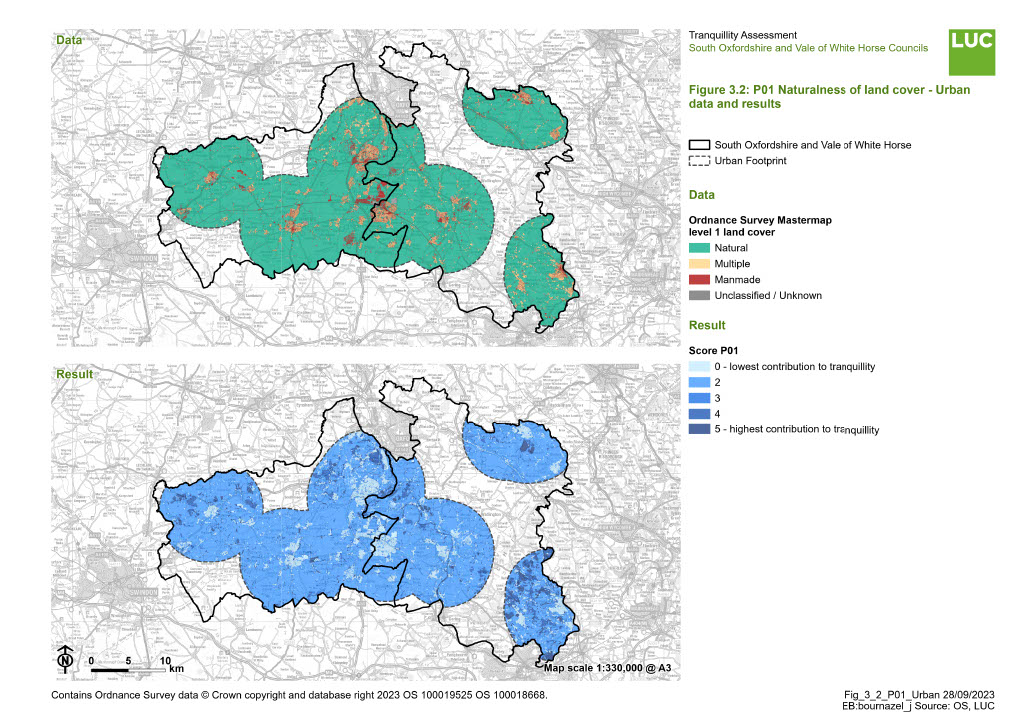 Figure ‎3.2: P01 Naturalness of land cover - Urban data and results