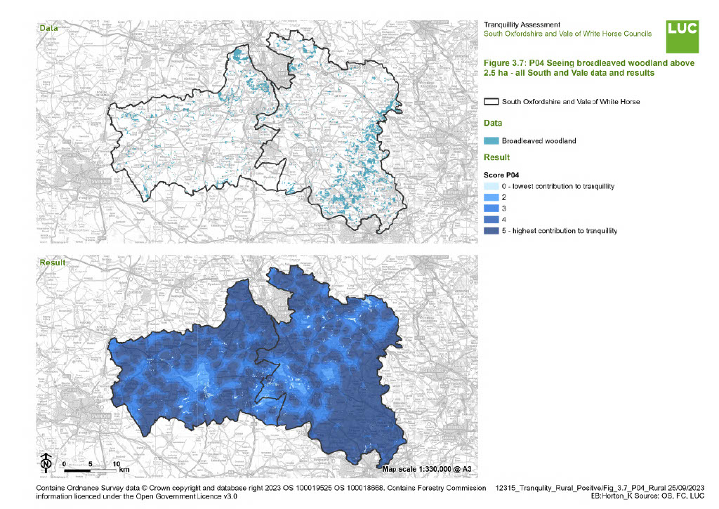 Figure ‎3.7: P04 Seeing broadleaved woodland - all South and Vale data and results