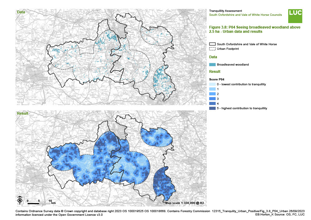 Figure ‎3.8 P04 Seeing broadleaved woodland - Urban data and results