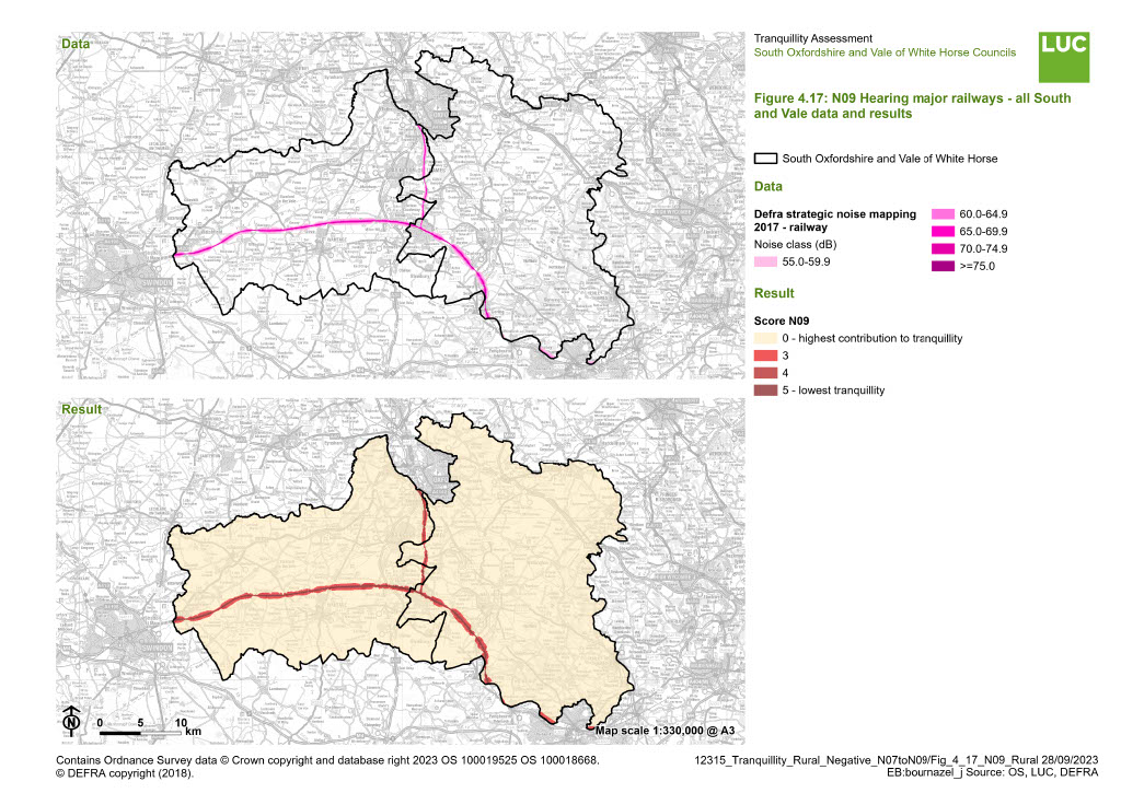 Figure ‎4.17: N09 Hearing major railways - all South and Vale data and results