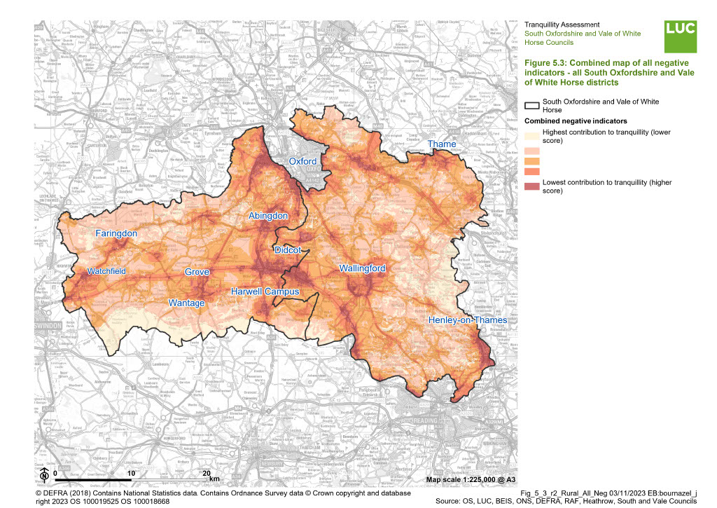 Figure ‎5.3: Combined map of all negative indicators - all South and Vale