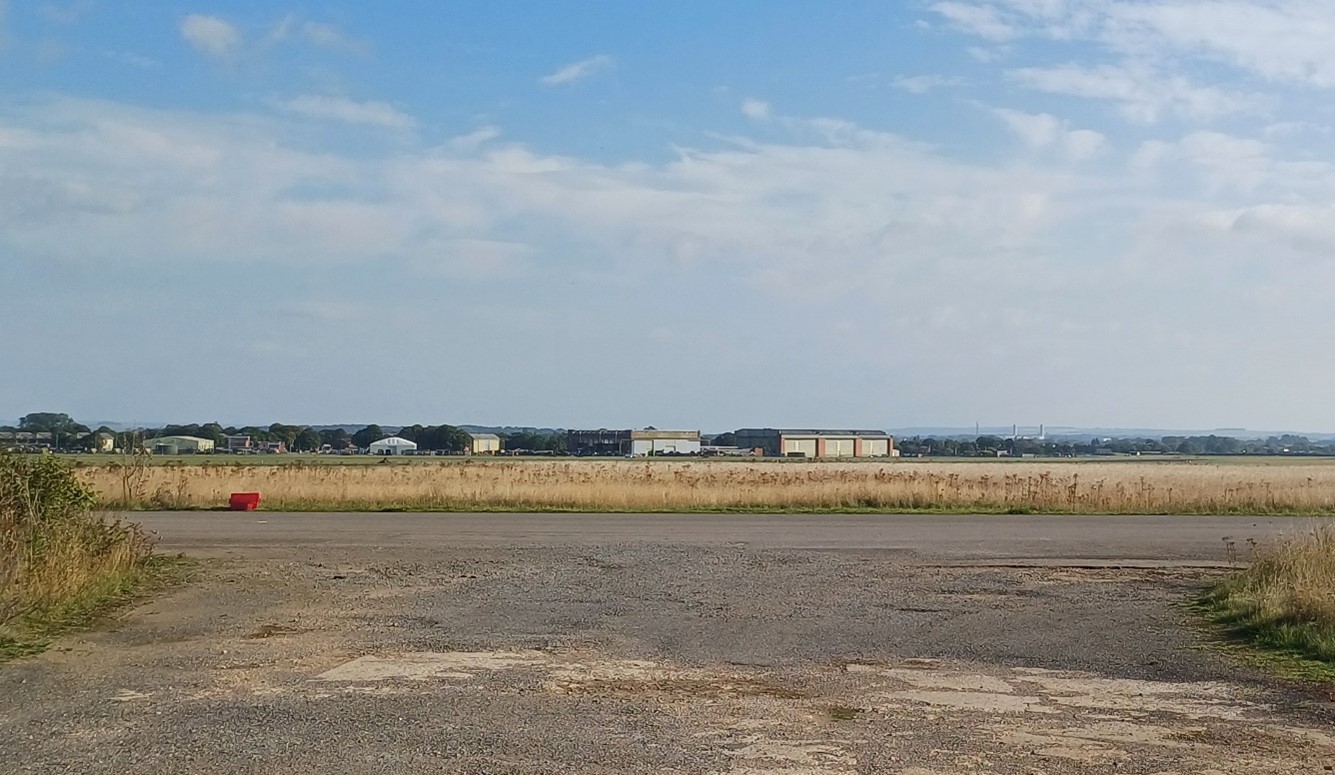 Abingdon Airfield with chimneys at Milton Park (Didcot) visible in the background