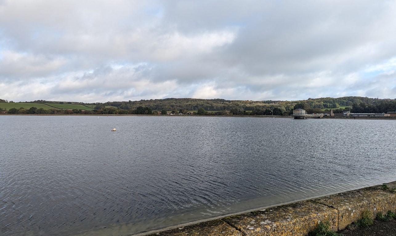 Farmoor Reservoir with Wytham Hill in the background
