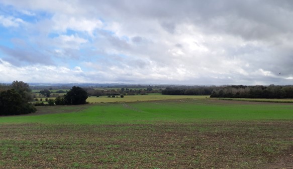 Long views down the river valley slopes (Denton Lane)