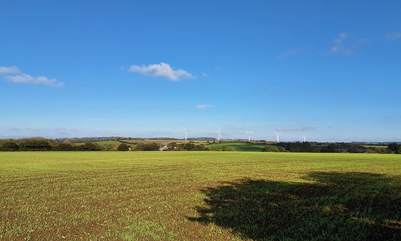 The turbines at Westmill Wind Farm are visible across the LCA