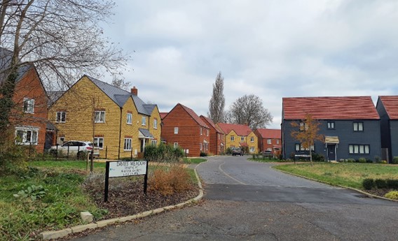 Modern residential development on the edge of East Hanney