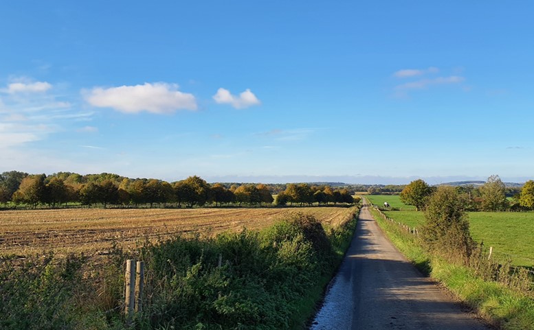 Long-distance views north across the vale from Knighton